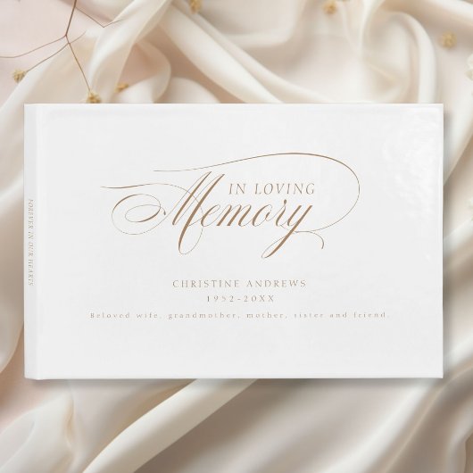 Eleganter, Script-Schriftart "In Love Memory" Beer Gästebuch