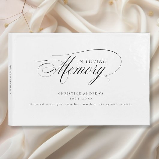 Eleganter, Script-Schriftart "In Love Memory" Beer Gästebuch