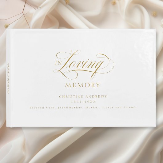 Eleganter, Script-Schriftart "In Love Memory" Beer Gästebuch