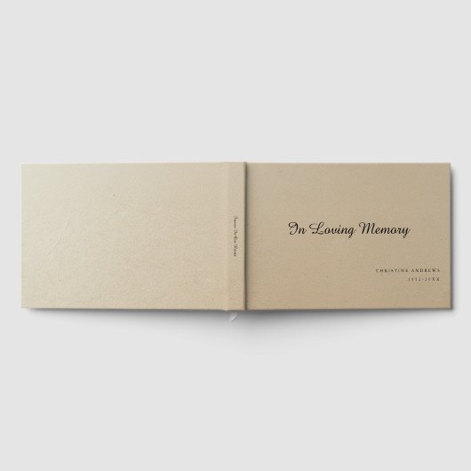 Eleganter, Script-Schriftart "In Love Memory" Beer Gästebuch (Voll)