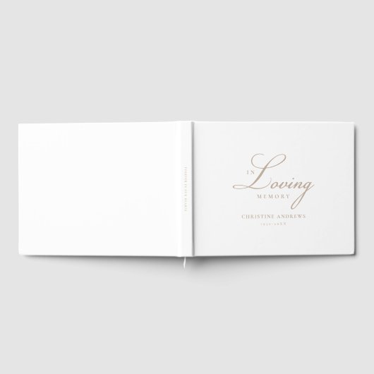 Eleganter, Script-Schriftart "In Love Memory" Beer Gästebuch (Voll)