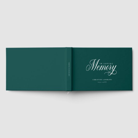 Eleganter, Script-Schriftart "In Love Memory" Beer Gästebuch (Voll)