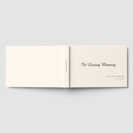 Eleganter, Script-Schriftart "In Love Memory" Beer Gästebuch (Voll)