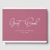 Eleganter, Script-Schriftart, Kirsch-Rote Hochzeit Gästebuch (Vorderseite)