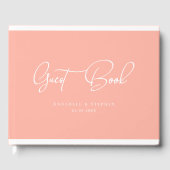 Eleganter, Script-Schriftart, Korallenpfirsich, Ho Gästebuch (Vorderseite)