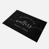 Eleganter Script-Schriftart Personalisierter Famil Fußmatte (Schrägansicht)