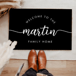 Eleganter Script-Schriftart Personalisierter Famil Fußmatte