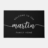 Eleganter Script-Schriftart Personalisierter Famil Fußmatte (Vorderseite)
