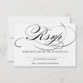 Eleganter Script Schriftart RSVP Karte Einladung H (Vorderseite)