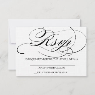 Eleganter Script Schriftart RSVP Karte Einladung H