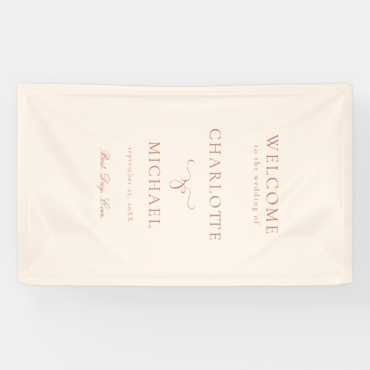 Eleganter, Script-Schriftart "Welcome" beige-blush Banner (Horizontal)