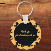 Eleganter Script-Schwarz-Gelb-Abschluss-Favoriten Schlüsselanhänger (Rückseite)