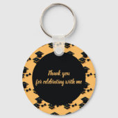 Eleganter Script-Schwarz-Gelb-Abschluss-Favoriten Schlüsselanhänger (Rückseite)