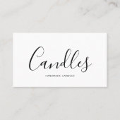 Eleganter Script Schwarz-weiß Handmade Candle Make Visitenkarte (Rückseite)