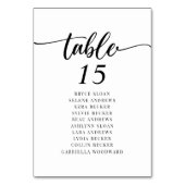 Eleganter Script-Sitzplan Tischnummer (Vorderseite)