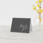 Eleganter Script Text "Danke!" Karte (Gelbe Blume)