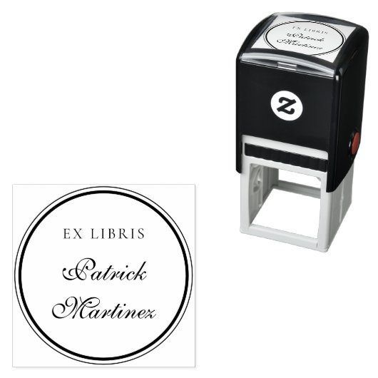 Eleganter Script Typografy Ex Libris Individuelle  Permastempel (Beispiel)