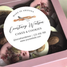 Eleganter Script Watercolor Whisk Bakery Catering