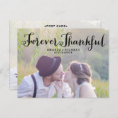 ELEGANTER SCRIPT WEDING FÜR DANKFUL POSTCARD POSTKARTE (Vorne/Hinten)