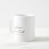 Eleganter Script Weltfrieden Weihnachten Kaffeetasse (Vorderseite Links)
