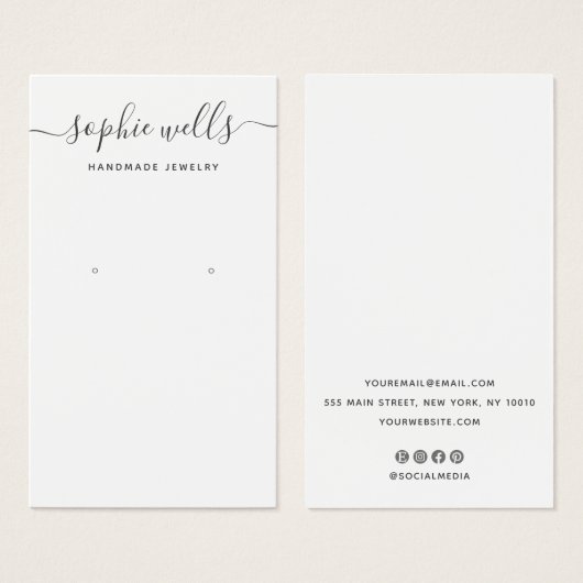 Eleganter Script White Oring Display Holder (Vorne & Hinten)