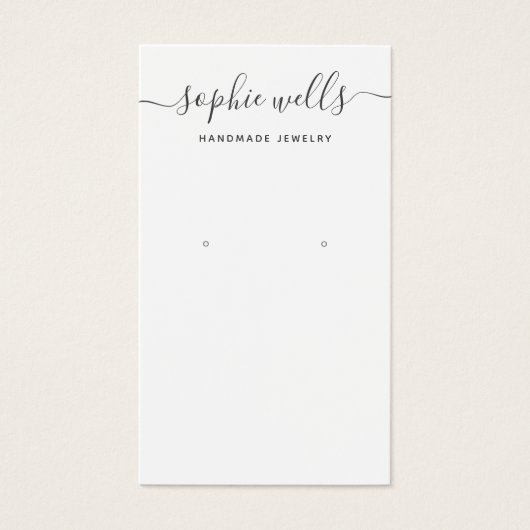 Eleganter Script White Oring Display Holder (Vorderseite)