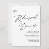 Eleganter Script White Probe Dinner QR-Code Einladung (Vorderseite)
