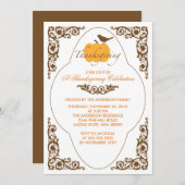 Eleganter Scroll Pumpkin Erntedank Einladungen (Vorne/Hinten)