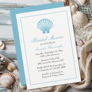 Eleganter Seashell Brautparty Nautical Beach Einladung