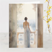 Eleganter See zum Geburtstag Karte (Gelbe Blume)