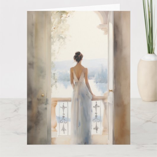 Eleganter See zum Geburtstag Karte (Vorderseite)