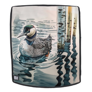 Eleganter Seetaucher auf dem See Rucksack