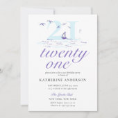 Eleganter Seeweg aus der Eisenstraße 21. Geburtsta Einladung (Vorderseite)