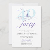 Eleganter Seeweg aus der Eisenstraße 40. Geburtsta Einladung (Vorderseite)