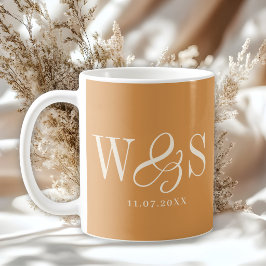 Eleganter Senf Erstehepaare Kaffeetasse