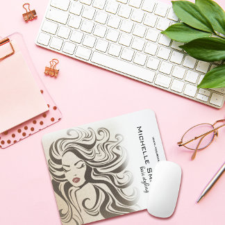 Eleganter Sepia-Chic-Welliger Frisuren-Haarextensi Mousepad