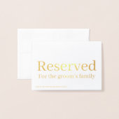 Eleganter serifenreservierter Platz für Hochzeitst Folienkarte (Rückseite mit Umschlag)