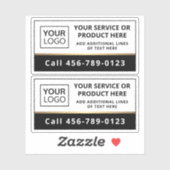 Eleganter Service für Unternehmen mit Logo in Schw Aufkleber (Blatt)