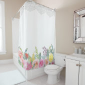 Eleganter Shabby Chic-Frühlings-Blumenspitze Duschvorhang (Beispiel)