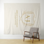 Eleganter Shield-Monogramm-Hintergrund Wandteppich (Beispiel (Horizontal))