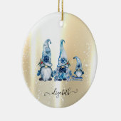 Eleganter Shiny, Imitate Gold, Blue Gnomes Keramik Ornament (Rechts)
