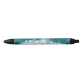 Eleganter Signature Script Aqua Blue Green Beach Kugelschreiber (Vorderseite)