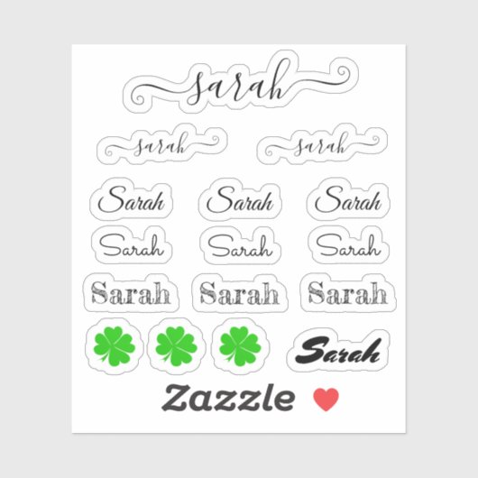 Eleganter Signature scriptname - Sarah/Lucky Set S Aufkleber (Blatt)