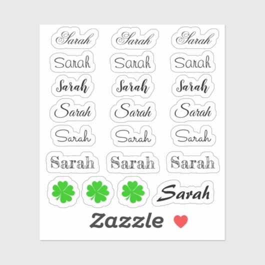 Eleganter Signature scriptname - Sarah/Lucky Set S Aufkleber (Blatt)