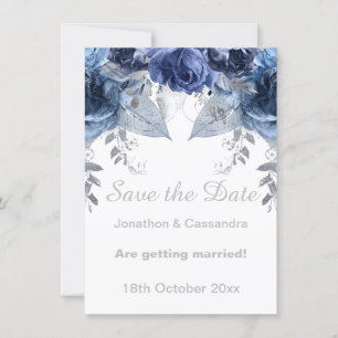 ELEGANTER SILBER BLAUE BLUE BLUE BLAU SAVE THE DAT