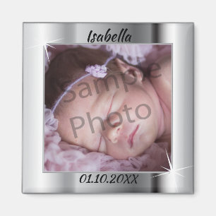 Eleganter Silber-Foto-Rahmen Magnet