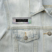 Eleganter Silber Frame, Glitzer Ombre Holographic Namensschild (Beispiel)