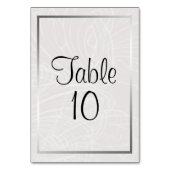 Eleganter Silber Frame und Gray Damask Wedding Tischnummer (Vorderseite)