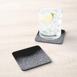 Eleganter Silber Glitzer auf Schwarz. Untersetzer