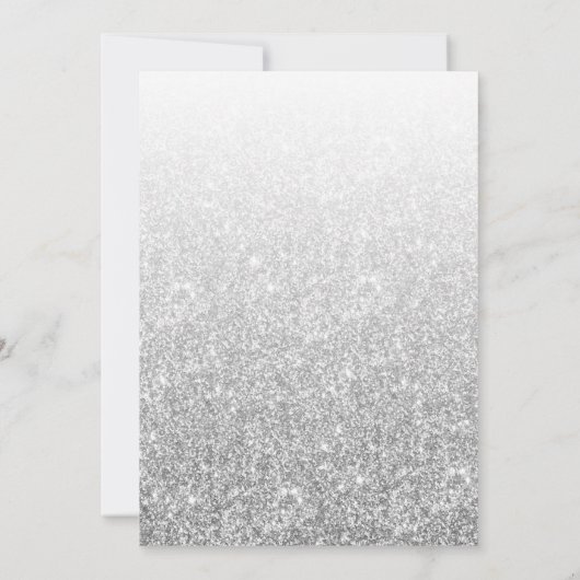 Eleganter Silber-Glitzer-Bestätigung oder -Weihnac Einladung (Rückseite)
